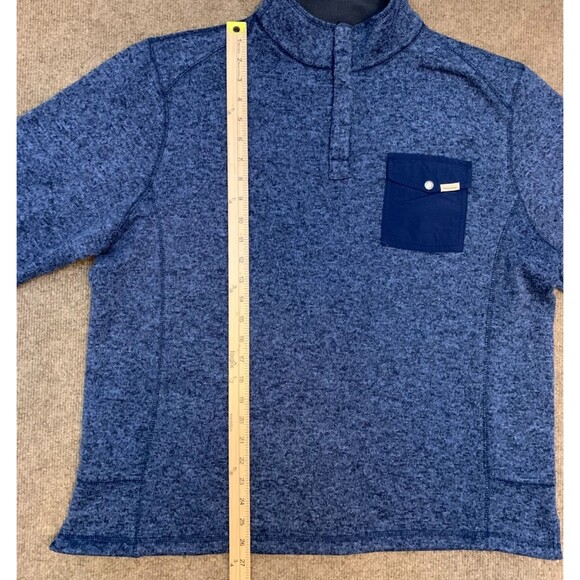 Woolrich Sweater Mens XL Long Sleeve Fleece Snap Henley Mock Neck Pocket - Picture 3 of 9